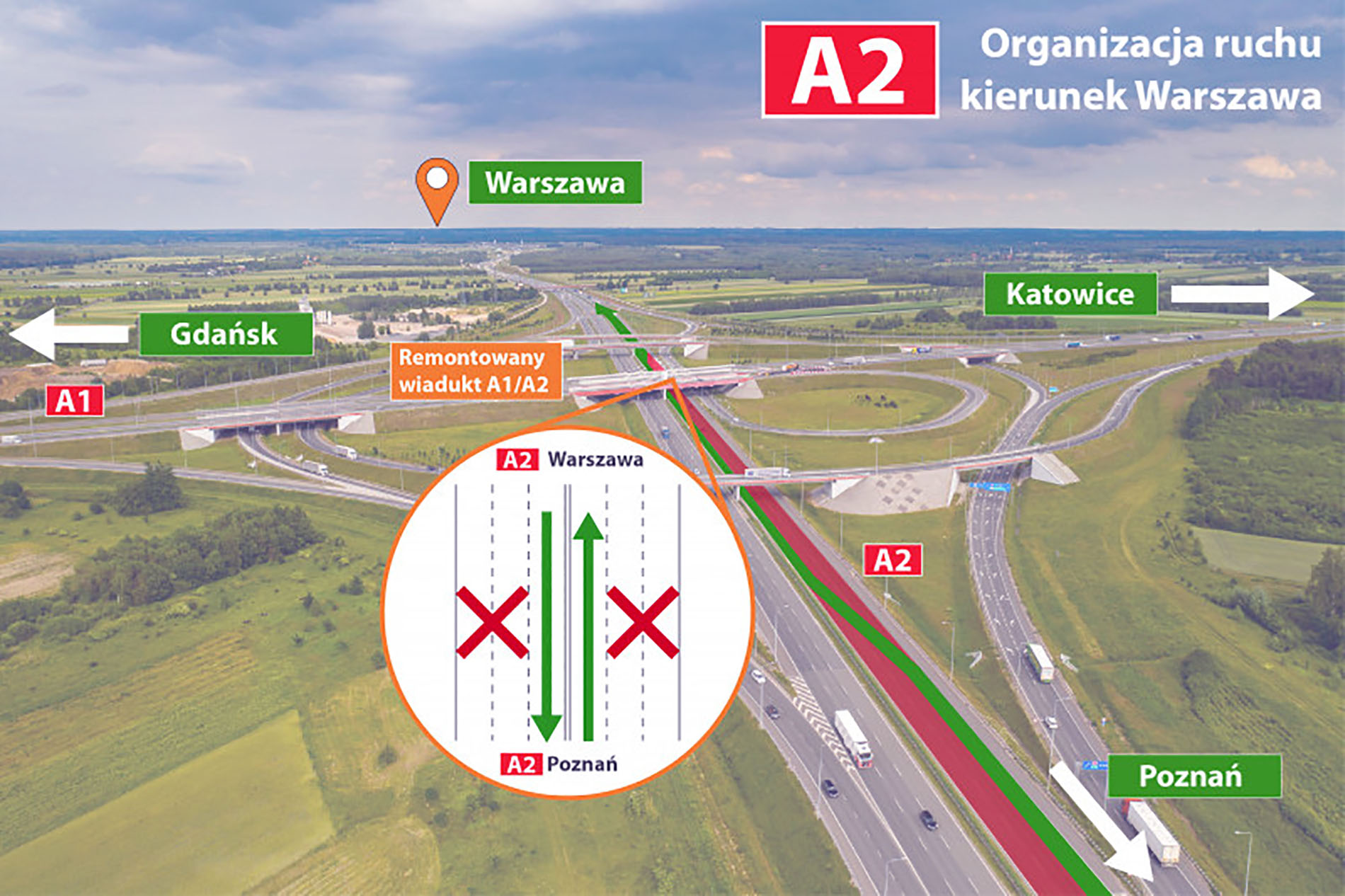 Rusza remont wiaduktu na węźle Łódź Północ w ciągu autostrady A1